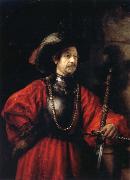 REMBRANDT Harmenszoon van Rijn Portrait of a Man in Military Costume oil painting on canvas